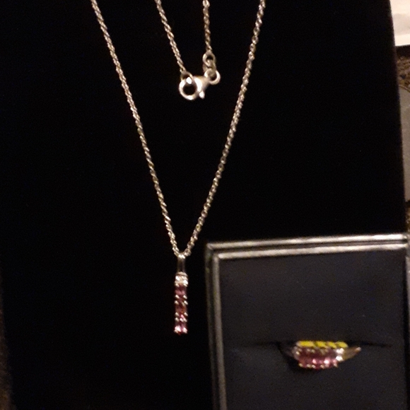 Purple Garnet, trilogy ring, platinum and 925 - Picture 2 of 4